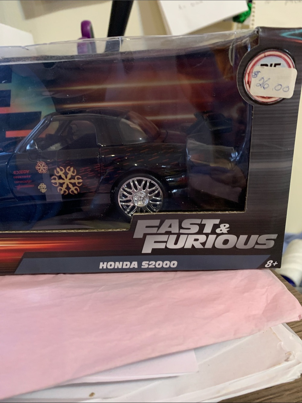 Ada Fast & Furious Honda S2000 Toy Car - Black with Gold Decals
